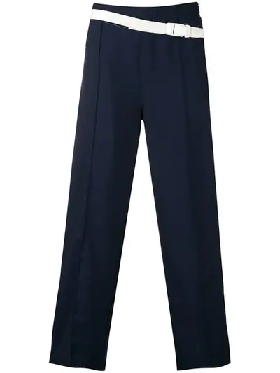 Shop Maison Margiela Wool Belt Bag Trousers In Blue