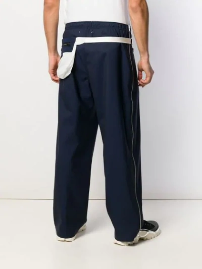 Shop Maison Margiela Wool Belt Bag Trousers In Blue