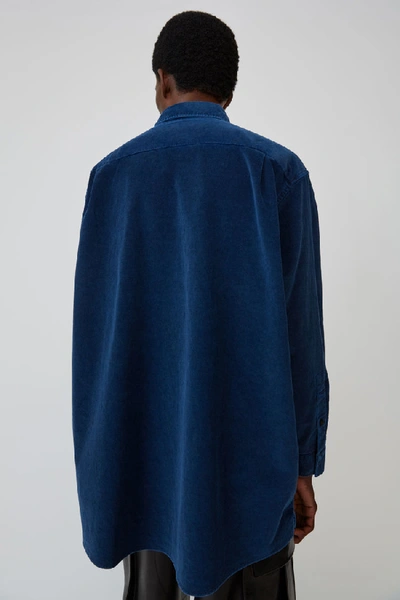 Shop Acne Studios Corduroy Shirt Dark Blue