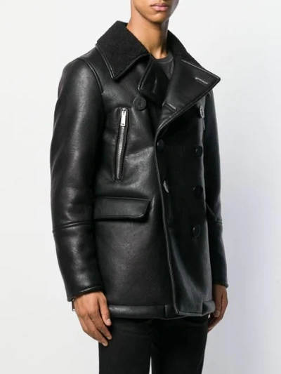 Shop Dsquared2 Double Breasted Coat In Black