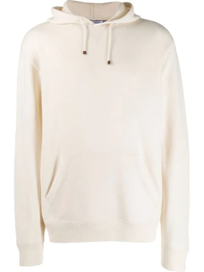 BRUNELLO CUCINELLI PLAIN HOODED SWEATSHIRT - 白色