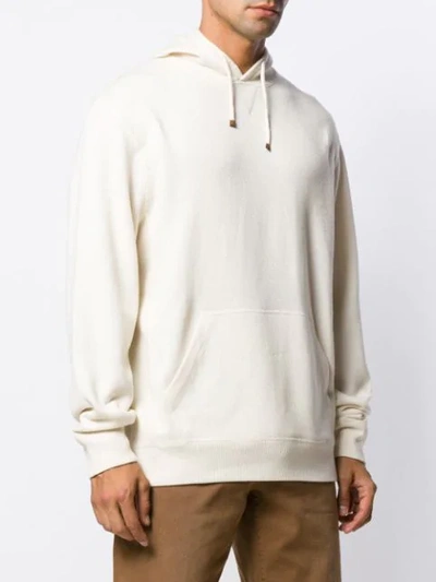 Shop Brunello Cucinelli Plain Hooded Sweatshirt In White