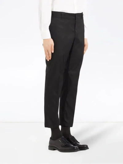 Shop Prada Tailored Cropped Trousers In Black