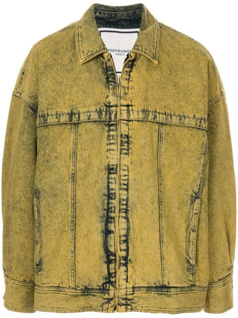 oversized yellow denim jacket