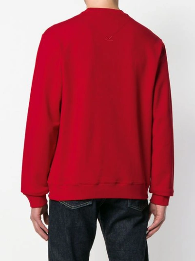 Shop Kenzo Embroidered Logo Sweatshirt In Red