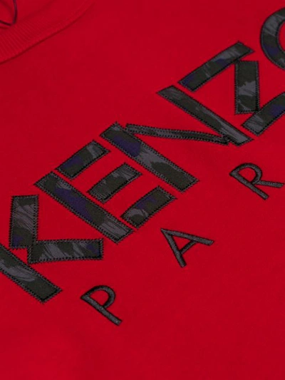 Shop Kenzo Embroidered Logo Sweatshirt In Red