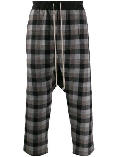 Shop Rick Owens Checkered Track Pants In Black