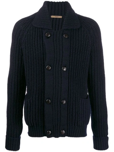 Shop Roberto Collina Chunky Knitted Cardigan In Blue