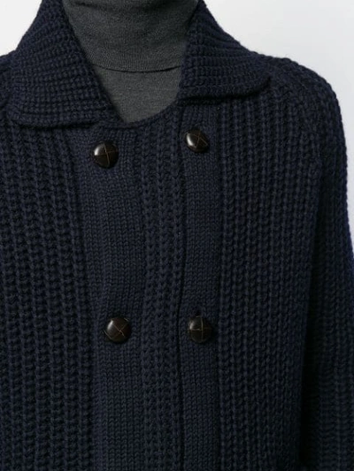 Shop Roberto Collina Chunky Knitted Cardigan In Blue