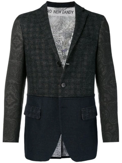 Shop Etro Patchwork Patterned Blazer - Blue