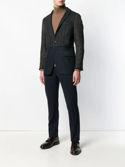 Shop Etro Patchwork Patterned Blazer - Blue