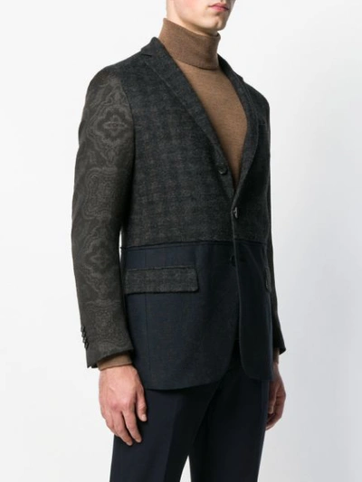 Shop Etro Patchwork Patterned Blazer - Blue