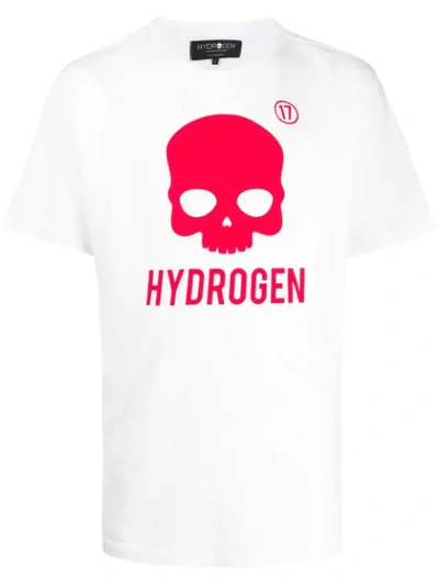 Shop Hydrogen Printed Logo T-shirt In White