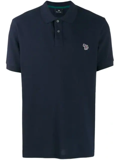 Shop Ps By Paul Smith Zebra Patch Polo Shirt In Blue