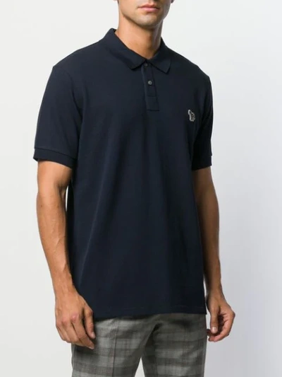Shop Ps By Paul Smith Zebra Patch Polo Shirt In Blue