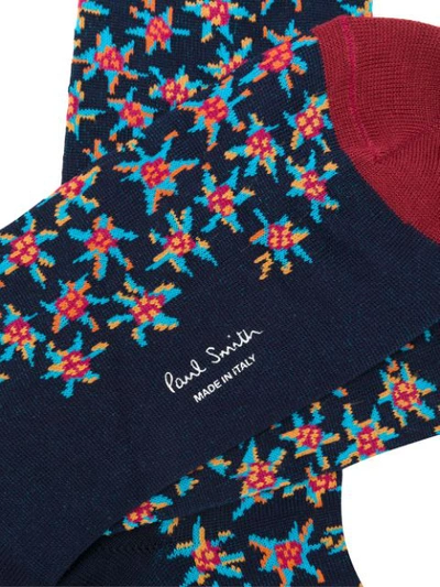 Shop Paul Smith Starred Socks In Blue