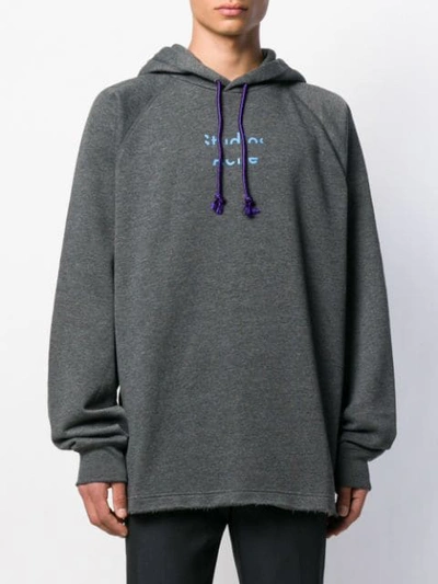 Shop Acne Studios Distorted Video Print Hoodie In Grey