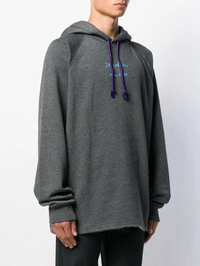 Shop Acne Studios Distorted Video Print Hoodie In Grey