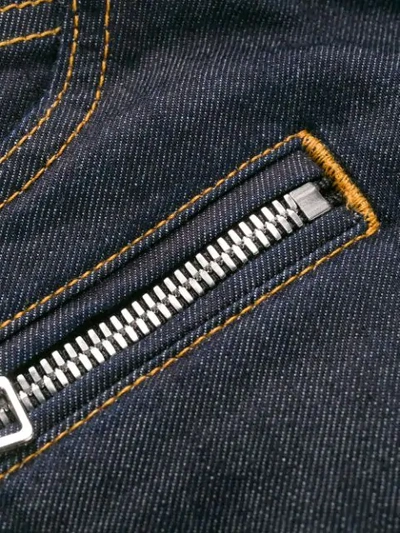 Shop Balmain Padded Knees Slim-fit Jeans In Blue