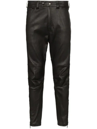 CROPPED LEATHER TROUSERS