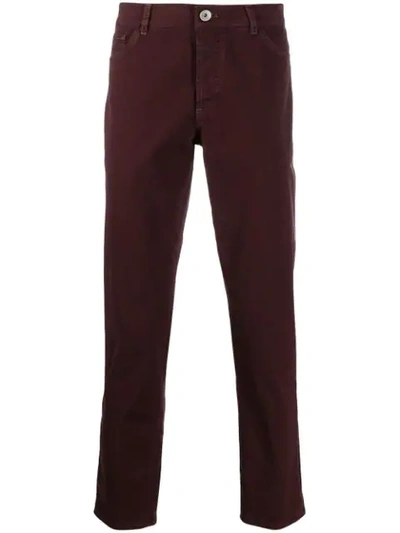 Shop Brunello Cucinelli Skinny Fit Trousers In Red