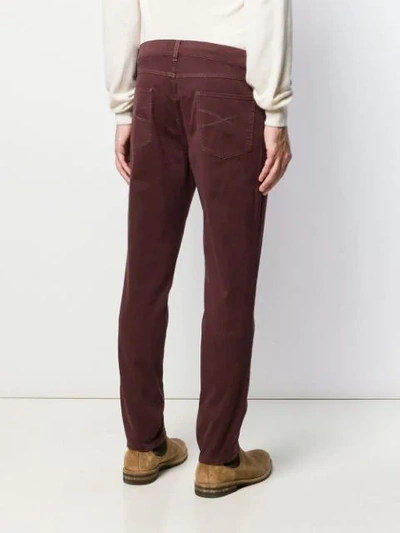 Shop Brunello Cucinelli Skinny Fit Trousers In Red