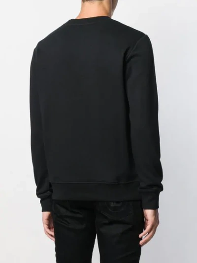 Shop Balmain Two-tone Logo Sweatshirt In Black