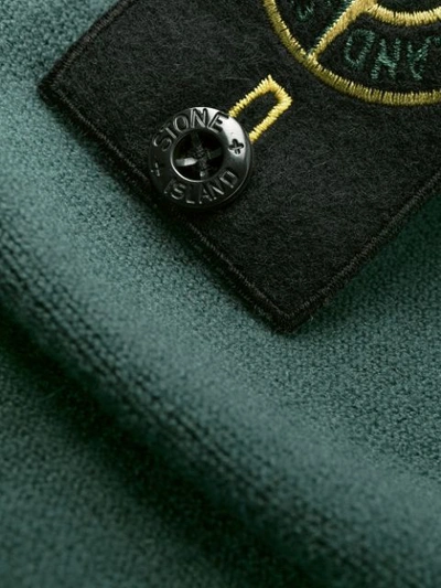 Shop Stone Island Knitted Cardigan In Green