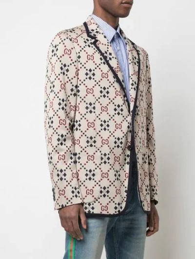 GUCCI GG PATTERN BLAZER - 白色