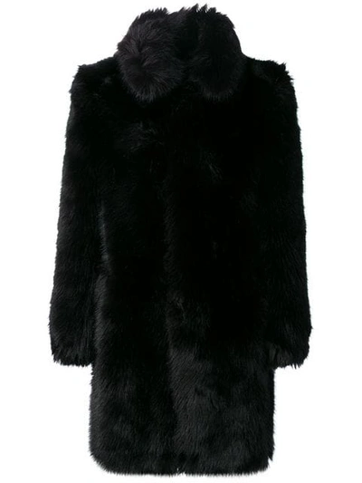 Shop Faith Connexion Oversized Fur Coat - Black