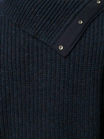 Shop Jil Sander Oversized Adjustable Neck Sweater In 417 Navy