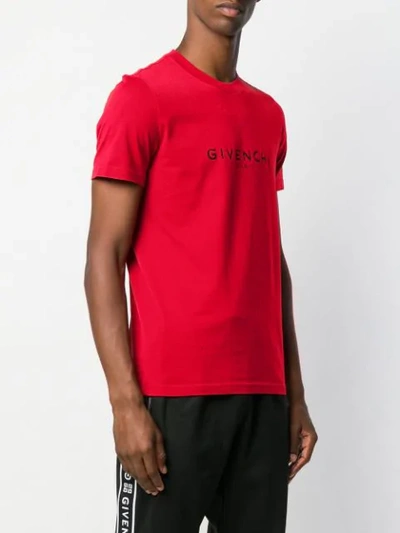 Shop Givenchy Distressed Logo T-shirt In Red