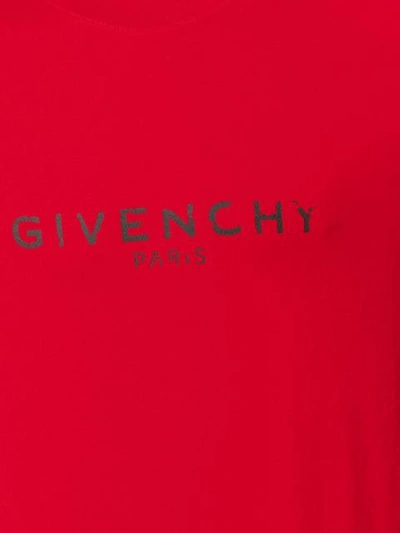 Shop Givenchy Distressed Logo T-shirt In Red