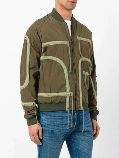 Shop As65 Contrast Trim Bomber Jacket In Green