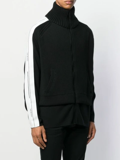 Shop Givenchy Ribbed Fleece Jacket In Black