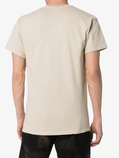 Shop Just A T-shirt White And Nude Ryan Gander Print Cotton T Shirt - Neutrals