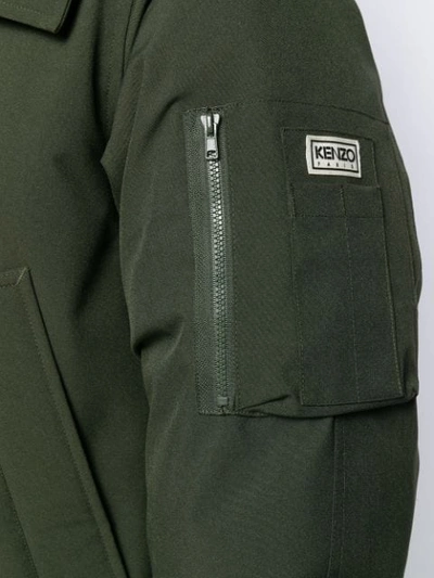 Shop Kenzo Padded Parka Coat In Green