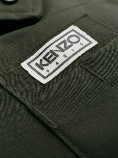 Shop Kenzo Padded Parka Coat In Green
