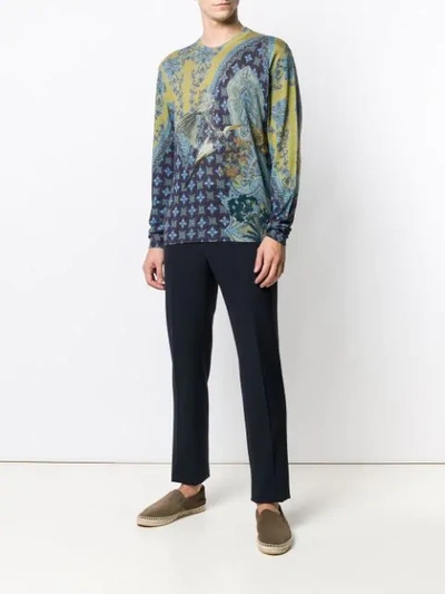 Shop Etro Pattern Sweater In Blue