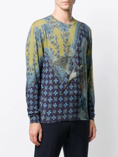 Shop Etro Pattern Sweater In Blue