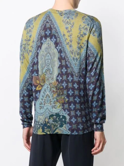 Shop Etro Pattern Sweater In Blue