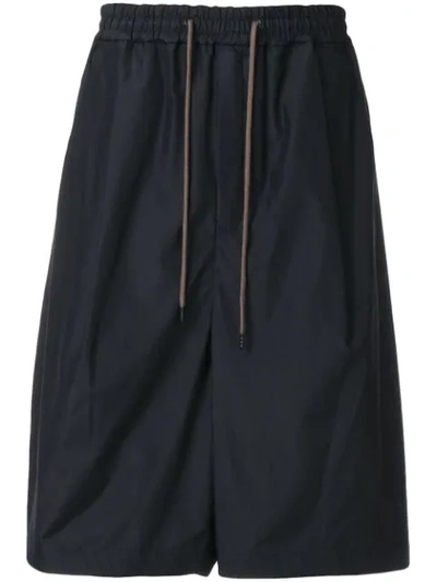 Shop Devoa Wide Leg Shorts - Black