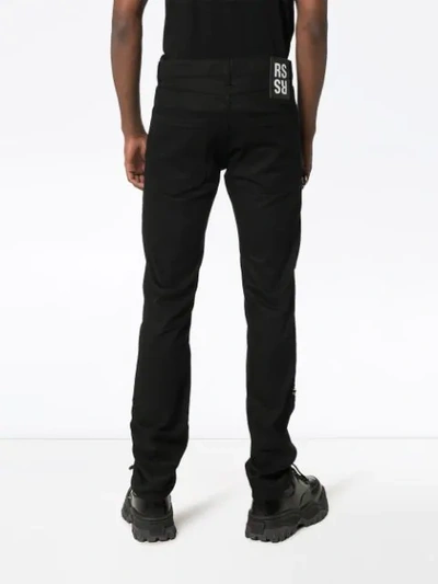 Shop Raf Simons Ring Detail Slim-fit Jeans In Black