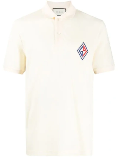 Shop Gucci Logo Patch Polo Shirt In White