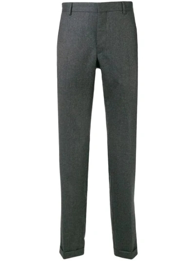 Shop Prada Cropped Tapered Trousers - Grey