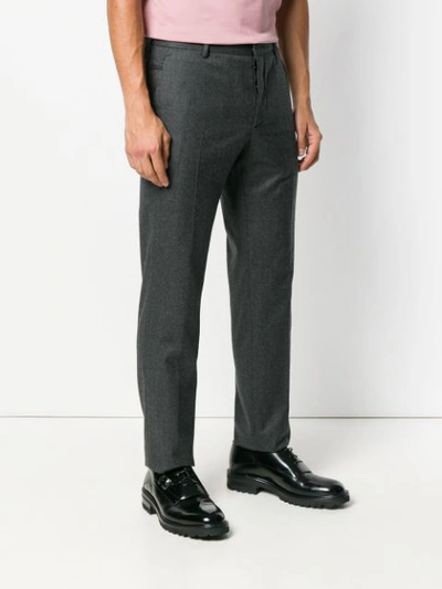 Shop Prada Cropped Tapered Trousers - Grey