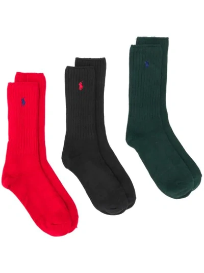 POLO RALPH LAUREN CLASSIC RIBBED SOCKS - 绿色