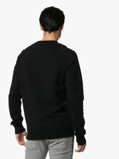 BALMAIN LOGO PRINT COTTON SWEATSHIRT - 黑色