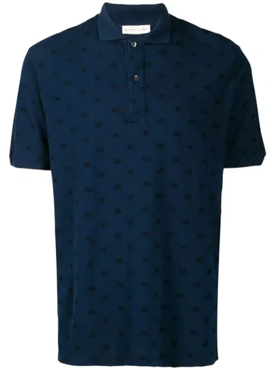 Shop Etro Paisley Embroidered Polo Shirt In Blue
