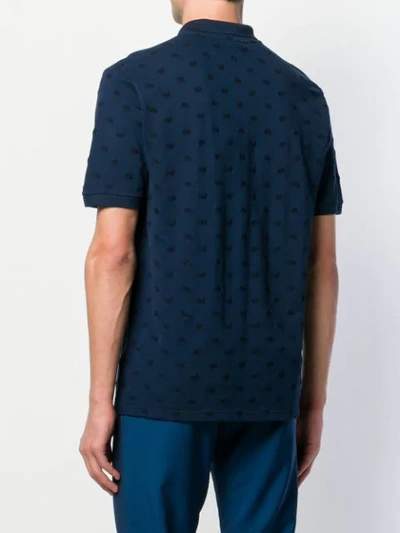 Shop Etro Paisley Embroidered Polo Shirt In Blue